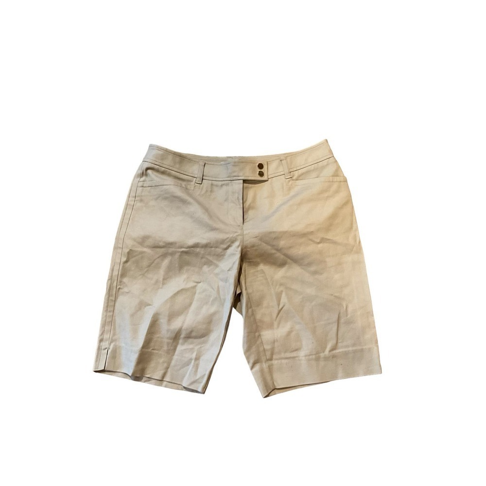 Charter Club Chino Shorts Women's 10 Khaki Pockets Classic Fit Performance